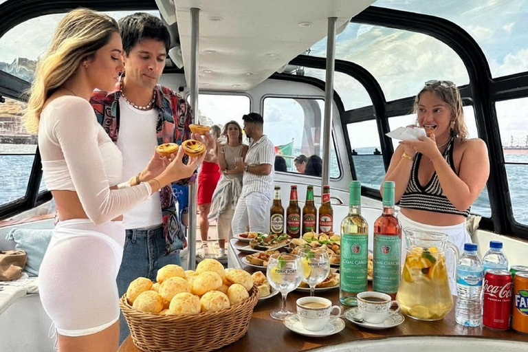Lisbon Night Party Cruise with DJ, Pizza & Drinks Lisbon Morning Relax Cruise with Drinks & Snacks