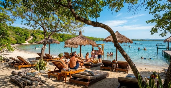 Cartagena guided tour VIP beach club Rosario Islands top 3