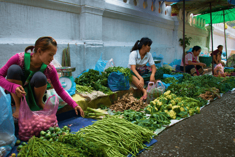 Luang Prabang: Almsgiving, Temples, and Market Tour
