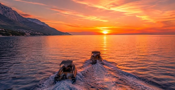 Makarska: Bootstour bei Sonnenuntergang mit Prosecco