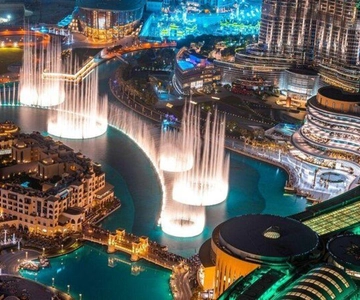 Dubai: Nighttime Guided City Tour by Van with Fountain Show