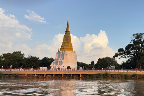 Desde Ayutthaya : Paseo en barco de una hora por el patrimonio de AyutthayaDesde Bangkok : Visita a la ciudad fluvial de Bangkok por la tarde