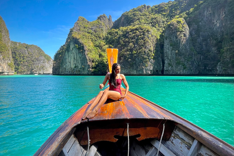 Desde Phi Phi : Tour en barco de cola larga por la bahía de Maya