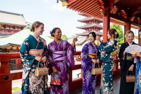 Tokyo: Asakusa Kimono Rental with Hairstyling & Photoshoot Female Basic Packages