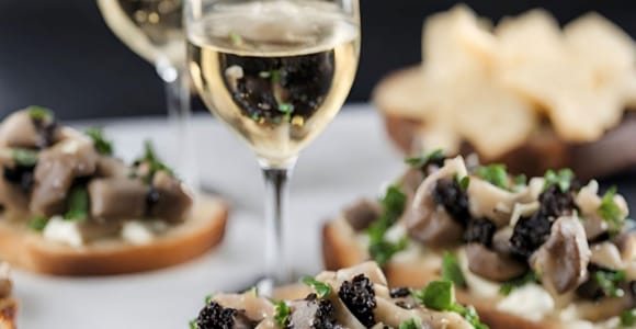 Matera: Aperitif Truffles and Champagne under the olive tree