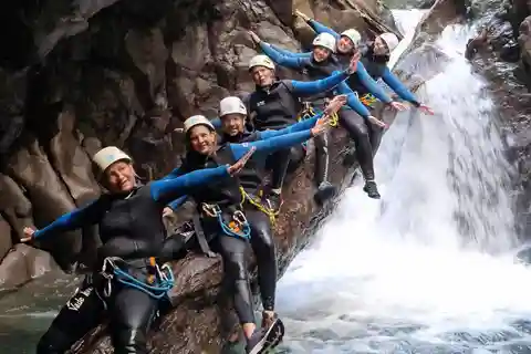 Sport canyoning in Saint Claude, Guadeloupe