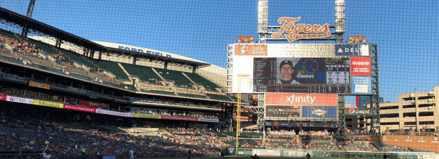 Détroit : Match de baseball des Tigers de Détroit au Comerica Park
