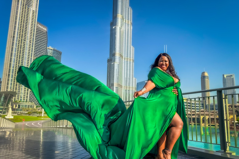 Dubai: Burj Khalifa Flying Dress Videography Shoot