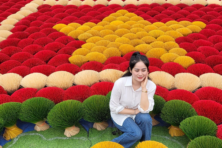 Hanoi: Incense Village, Conical Hat, Lacquer Art-SMALL GROUP PRIVATE Half Day- Incense Village- Hat Village- Train Street