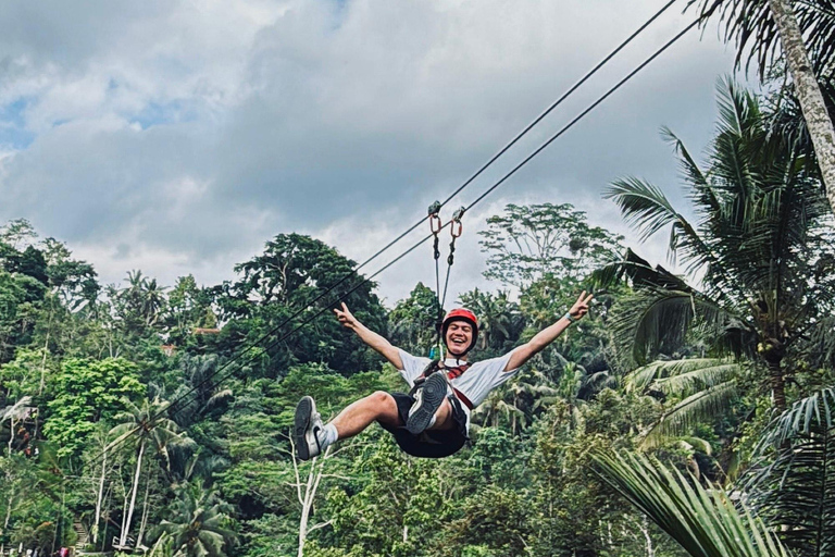 Ubud: Zip-Line, Sacred Temple, and Monkey Forest Tour Private Tour without Entry Ticket