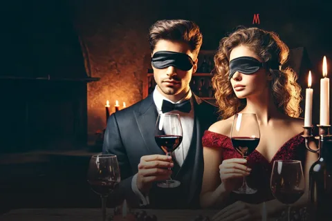 Cologne: Black wine tasting with secret station - Haus der Manufakturen
