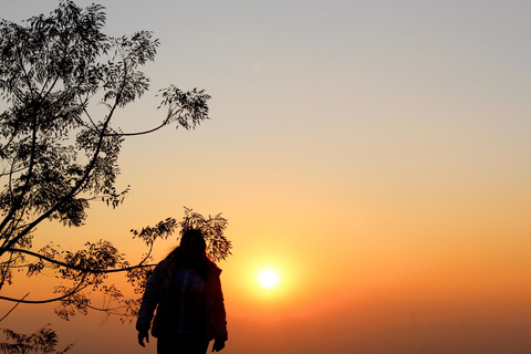 Andes sunset - Cordillera Andes panoramic with picnic