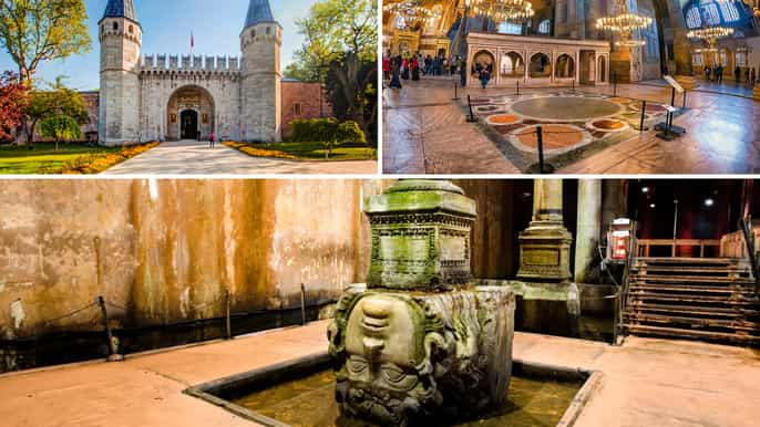 Basilica Cistern &Topkapi Palace &Hagia Sophia Combo Tickets