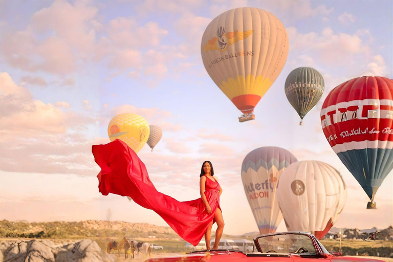 Cappadocia: Private Photo Shoot with Flying Dress & Horses Horse Photo Shoot Experience