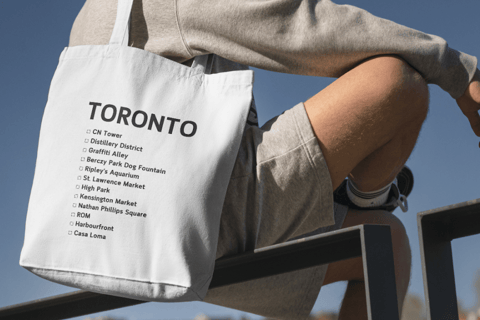 Toronto: Die Checkliste Tote Bag TourSchwarz &amp; Weiß Design Tragetasche