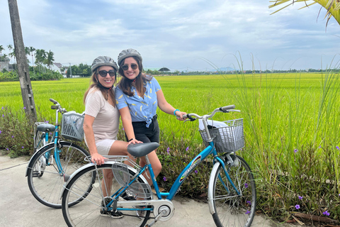 Funny day Biking, Farming, Buffalo riding and Basket boat private tour for solo traveler from Da Nang with transfer