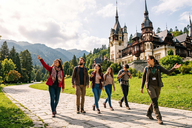 Bucharest-Dracula Castles, Peles-Cantacuzino-Brasov Day Tour COACH TOUR Audio guide in 24 languages