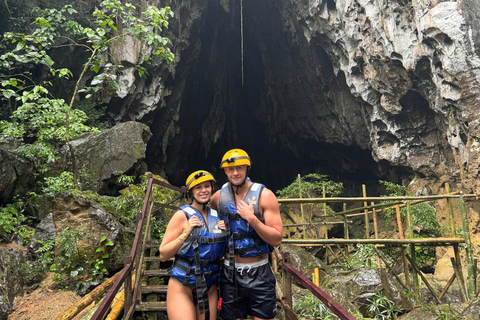 Phong Nha: Zipline Dark Cave & Paradise Cave Exploration Option 4: Full Adventure Experience - Drop-off in Hue