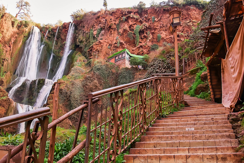 From Marrakech: Ouzoud Waterfalls Guided Hike and Boat Trip Group Tour in French