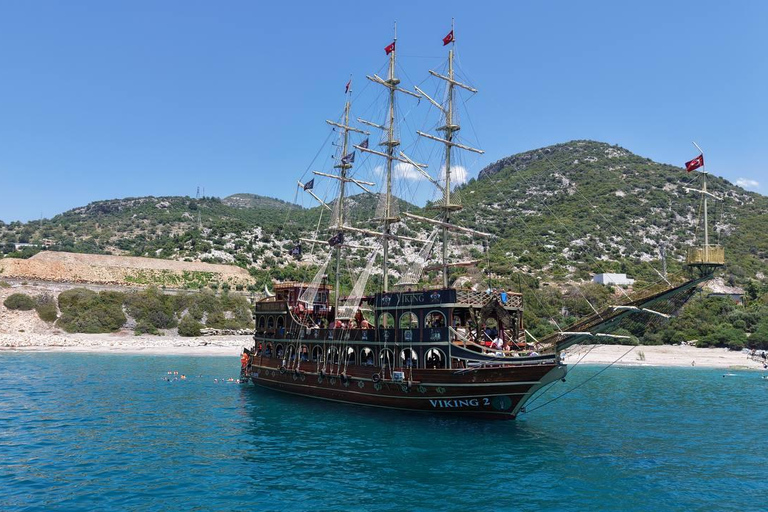 Alanya: Pirate Ship Cruise with Daytime or Sunset Option Sunset Pirate Ship Cruise with Dinner & Soft Drinks