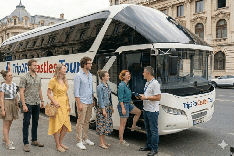 Bucharest: Dracula's Castle, Peles Castle, & Brasov Tour Coach Tour + AudioGuide in 25 languages + Host