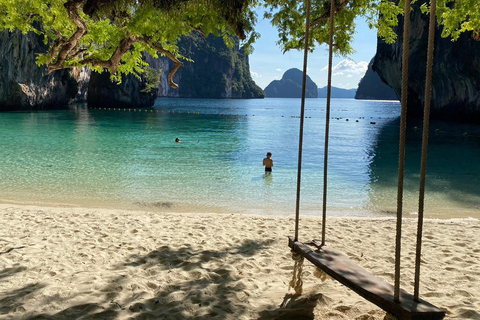 Krabi : Excursion en bateau privé à longue queue dans les îles Hong et plongée en apnéeExcursion privée - Option Speedboat