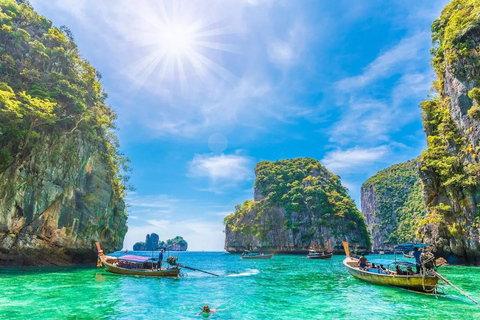 From Phi Phi: Full day Phi Phi Island tour by speed boat.