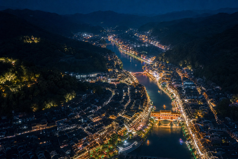 Zhangjiajie: Fenghuang Ancient Town Cruise Ticket & Transfer Tuo River Night Cruise E-Ticket