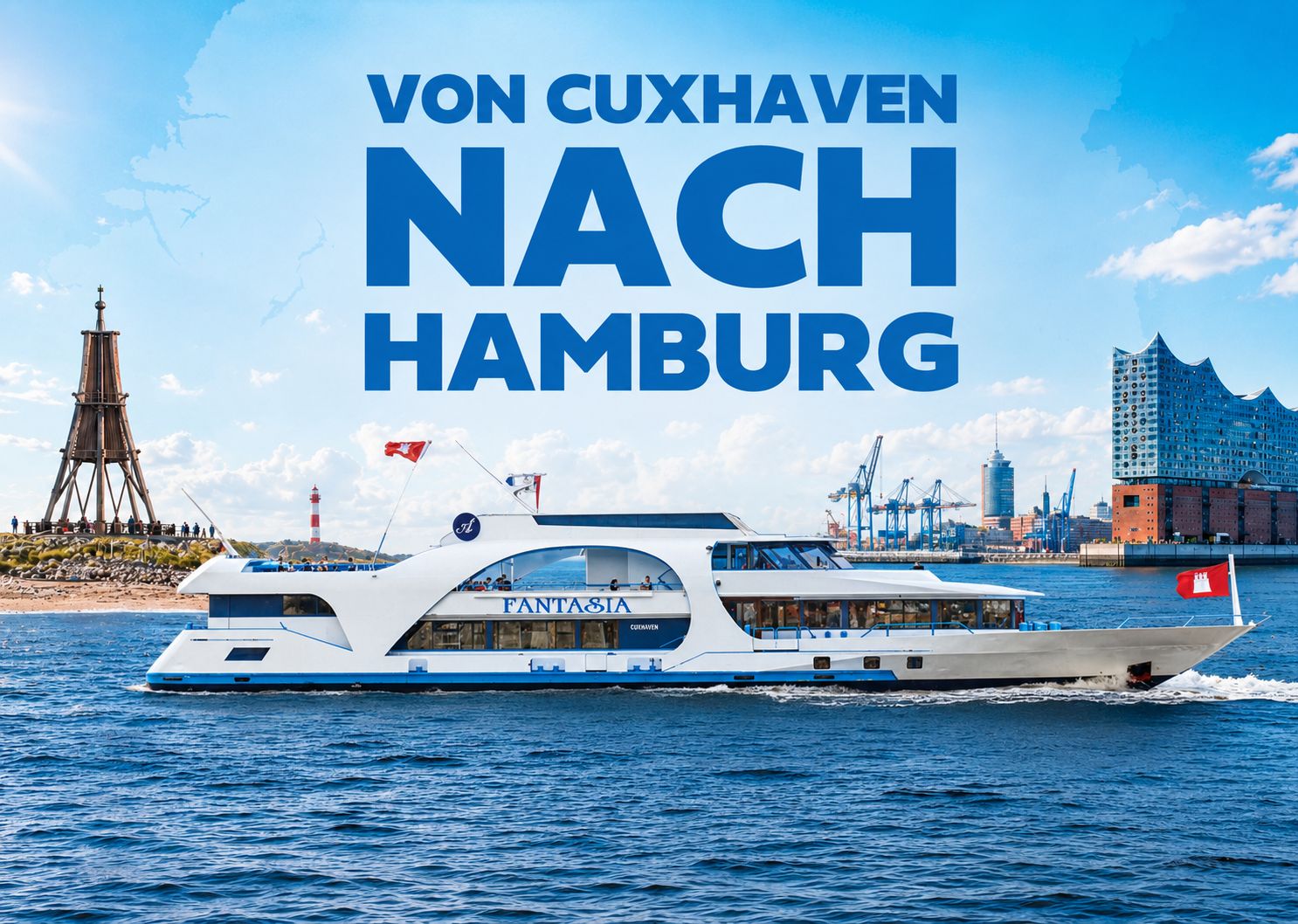 Cuxhaven: Tagesausflug nach Hamburg per Schiff über die Elbe