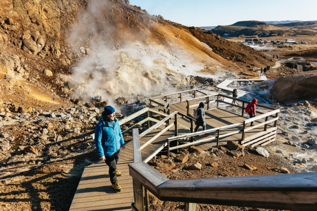 Reykjavik: begeleide vulkaan- en lavaveldwandeling met Geopark