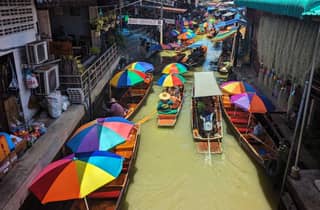 Bangkok: Schwimmender Markt & Eisenbahnmarkt mit Abholung vom Hotel