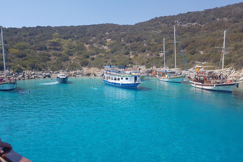 Bodrum: Orak Island Boat Trip with Lunch and Transfers Tour with Meeting Point