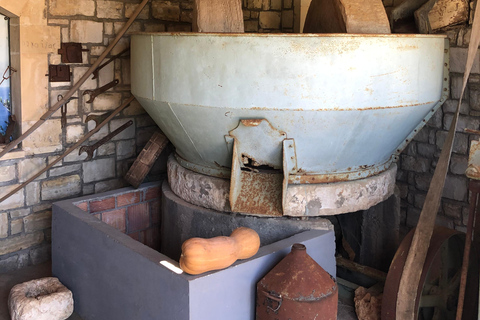 Découvrez les secrets du vin et des olives à RéthymnonRethymno : Visite d'un vignoble et d'un moulin à huile avec dégustation et déjeuner