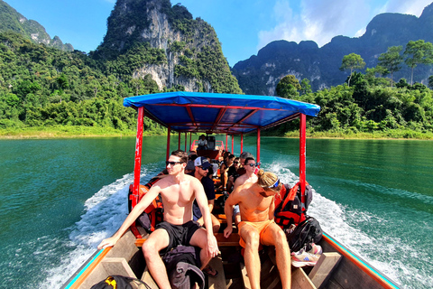 Khao Sok: Overnight Raft House Cheow Lan Lake & Coral Cave Option 1: Join Trip Raft House with Fan & *Shared Bathroom