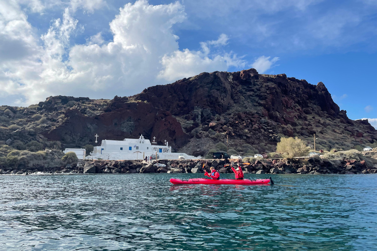 Santorini: South Sea Kayaking Tour with Sea Caves and Picnic Tour with Transfer
