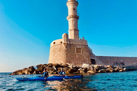 Chania: Tour mattutino in kayak lungo la costaTour mattutino in kayak: Concerie-Porto Veneziano-Lazareto