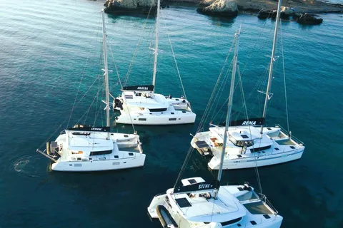 Naxos: Private Sunset Catamaran Cruise with Dinner