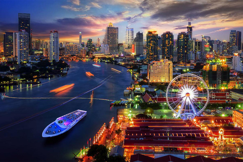 Bangkok : Dîner-croisière de luxe en blanc avec spectacle