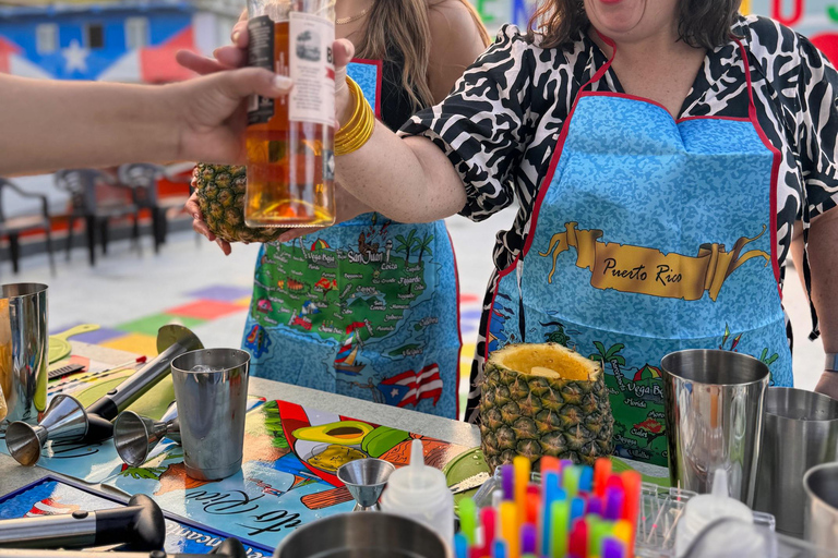 Make Piña Colada in a private rooftop in "La Perla"