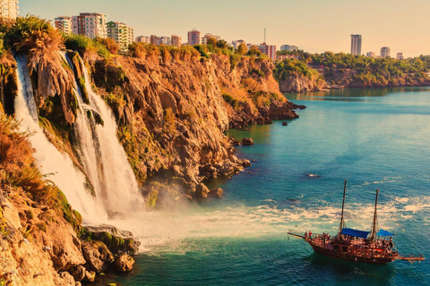 Antalya: Relax Waterfalls Boat Trip w/Sunset and Dinner Sunset Boat Trip /Hotel Transfer & Dinner
