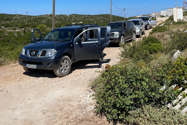 Zakynthos: Exploração de um dia de Jeep Safari: Mar e Terra