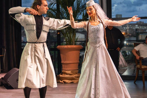 Tbilisi: Georgian Dinner, Wine & Folk Show with Pickup