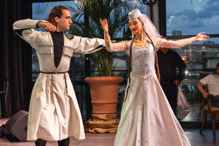 Tbilisi: Georgian Dinner, Wine & Folk Show with Pickup