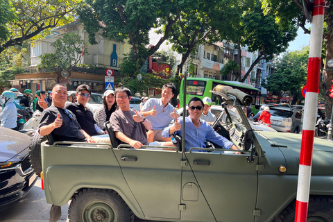 Hanoi Highlights, Train St & Hidden Gems Jeep Discovery Tour Jeep Food Tour: City highlights & Foods.