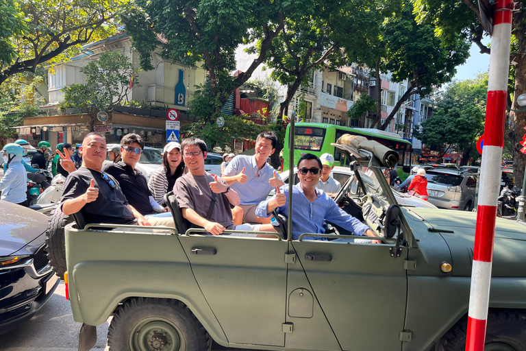 Hanoi Highlights, Train St & Hidden Gems Jeep Discovery Tour Jeep Food Tour: City highlights & Foods.