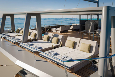 Mallorca: Premium Catamaran Day Trip with BBQ, Swim Stop, & VIP Area Option 5-Hour Day Trip from Sky VIP Lounge