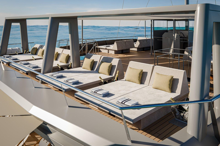 Mallorca: Premium Catamaran Day Trip with BBQ, Swim Stop, & VIP Area Option 5-Hour Day Trip from Sky VIP Lounge
