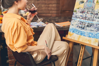Stolberg: laboratorio di pittura con vino e materiali artistici