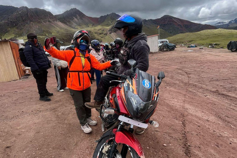 From cusco: Rainbow Mountain with Motorcycles Private