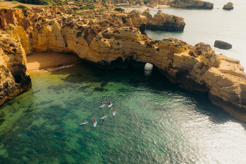 Albufeira: Sea Caves SUP Tour with hidden beach stop Albufeira: CAVE SUP TOUR with free photos and beach stop